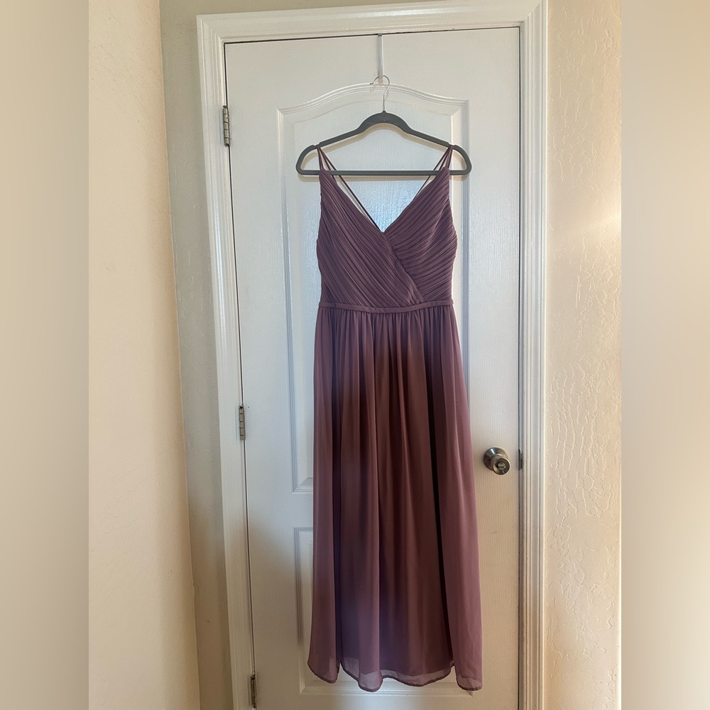 Bill Levkoff Purple Pleated Maxi Dress
